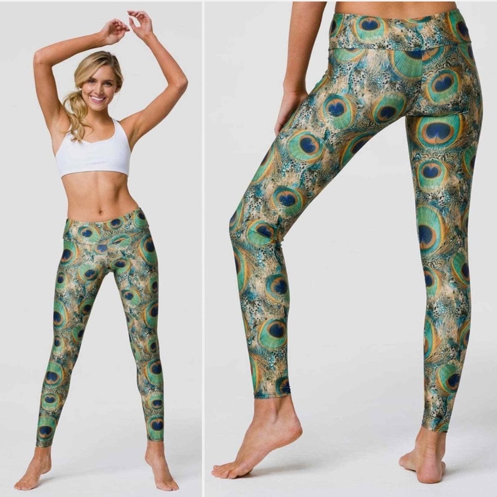 🦋2xHP!!🦋Onzie | Full Length Peacock Print Leggings